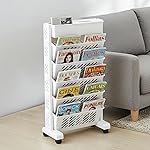 Amazon Basics 5-Layer Mobile Floor Storage Organiser with Wheels | 39 Ã 19 Ã 76 cm | White | Plastic | Rolling Vertical Storage for Home, Office & Craft Supplies | Pack of 1