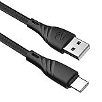 Zebronics USB to Type C Braided Nylon Cable, 33W, 3A Max, 1.5 Meters, Rapid Charging, 15000+ Bends Tested, Charge & Sync, Durable, Samsung, OnePlus, Xiaomi, Realme, Oppo (UT300, Black)