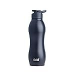 Clazkit Platina Stainless Steel Black Matte Finish Water Bottle Set of 2 |ISI Certified | Leakproof, Rust-Free, BPA-Free, Durable for Fridge, Sports, Gym, Yoga & OfficeâEasy to Clean & Reusable-1000ml