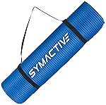 Symactive 10mm Extra Thick NBR Yoga Mat with Carrying Strap, Yoga Mat for Women & Men for Workout, Yoga and Fitness (Blue)
