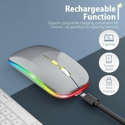 Dezful Lighting Mouse Gray Wireless Ambidextrous Optical Mouse  w...mo