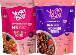 Yogabar Muesli Combo Pack 800g Dark Chocolate & Cranberry|Fruits,...mo