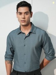 HIGHLANDER Men Spread Collar Solid Viscose Rayon Slim Fit Casual Shirt