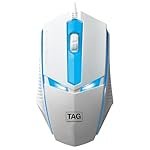 TAG EVE Wired Optical Mouse White USB Interface, 1000 DPI High Precision Sensor, 3 Button Control, Breathing LED Light, Lightweight & Portable Design, for PC Laptop Desktop â for Windows Mac Linux
