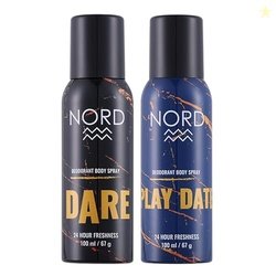 NORD Deodorant Body Spray For Men - Dare and Play Date 100 ml each (Pa