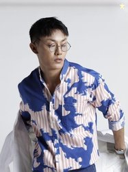 Voi Jeans Abstract Printed Mandarin Collar Cotton Regular Fit Casual S