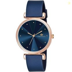 CRESTELLO Blue Silicone Strap Analog Wrist Watch for Women (Blue Dial)