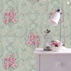 NANA's Collections Blue Vintage Floral Design Wallpaper  Self-Adhesive