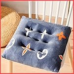 wolpin 1 PC Chair Pad/Cushion for Office Microfiber Square (40 x 40 cm) Floor Cushion Home or Car Sitting with Ties-Pack