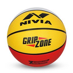Nivia Grip Zone Basketball Multicolor Size: 7, Outer Material: Rubber