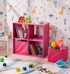 Amazon Brand - Solimo Cyme Engineered Wood Kids Storage Shelf (4 Shelv