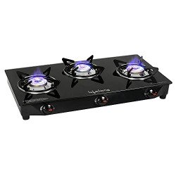 Lifelong 3 Burner Gas Stove Top for Kitchen - Manual Ignition Cooktop