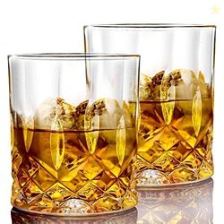 ZROY ENTERPRISE Premium Crystal Old Fashioned Whiskey Glasses, 300 ml,