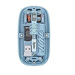 Dyazo Transparent Wireless Mouse | Dual Mode 2.4 GHz + BT 5.2 | Rechargeable Battery | Transparent Design with Noise Free Clicking | Adjustable DPI | Compatible with MacBook, Laptop and PC (Blue)