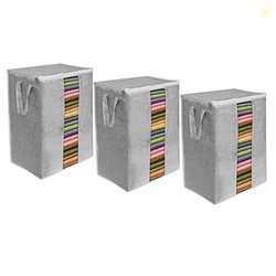 PrettyKrafts XXXL Saree Cover/sari organizer with handles and transpar