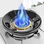 Clazkit Pack of 2 Black Gas Saver Burner Stands Fire & Windproof, Energy-Efficient 4-Leg Support for Indian Gas Stoves, 0.7mm Durable Construction, Metal