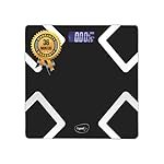 Pigeon Opal Weighing Machine for Body Weight Machine| Digital Bathroom Scale for Weight Measurement| Weighing Scale with LCD Display| 36 Months Warranty, Black, 180 Kg