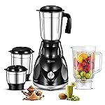 Havok 750W Mixer Grinder for Kitchen with 4 Jars | Heavy Duty 20000 RPM Motor Mixie for Spices Chutney Smoothies | Rust-Resistant Blade | Overload Protection | 1.5L Large Blending Jar