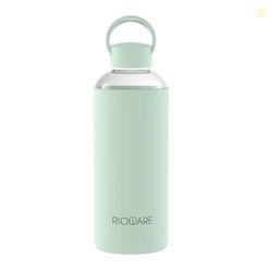 Rioware Aquashot Borosilicate Glass Water Bottle with Silicon Sleeve (
