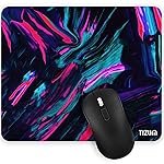 Tizum Mouse Pad Computer Mouse Mat with Anti-Slip Rubber Base & Smooth Mouse Control with Spill-Resistant Surface for Laptop, Notebook, MacBook Pro, Gaming Computer (9.4*7.9 Inches), Beta (Multicolor)