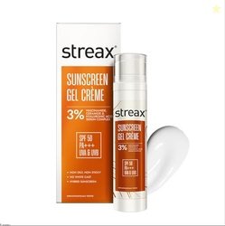Streax Sunscreen Gel Crme SPF 50 PA+++, 50g | 3% Niacinamide | Serum I