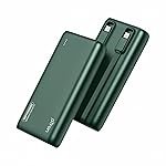 pTron 20000mAh Powerbank w/ 22.5W Fast Charging, USB & Type C Output, Built-in Cables, Compatible w/Power Delivery, Quick Charge for iPhone, Android Mobile & Tablets, Dynamo Storm (Pine Green)