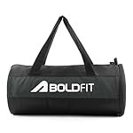 Boldfit Gym Bags for Men with Separate Shoe Compartment Unisex Duffle Bag for Carry & Travel Adjustable for Shoes Towel Duffel Sports Bag for Women & Men 20L – Black Grey