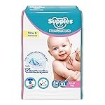 Supples Premium Diapers, X-Large (XL), 24 Count, 12-17 Kg, 12 hrs Absorption Baby Diaper Pants