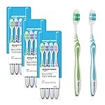 Amazon Basics MultiPro ZigZag Toothbrush for Adults, Multicolour | 12-Count (4 Ã 3 Packs) | Soft Bristles for Deep Cleaning, Plaque Removal & Gentle Gum Care