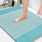 Microfiber Soft Anti Slip Water Absorbent Door Mat | Bath Mat with Rubber Bottom | Soft & Super Absorbent Mats for Shower | Quick-Drying Mats for Kitchen Bathroom (Sky Blue, 38X57 CM)