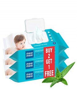 Mee Mee Wet Wipes for Baby Skin with Aloe Vera | 72 Wipes x Pack of 3-