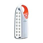 dlight Saathi Rechargeable LED Emergency Lights for Home | 2 Modes of Brightness, Convenient Portable Design, paired with Charging Cable, 2600mAH Battery, Orange & White Colour (Pack of 1)
