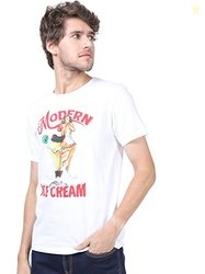 KETCH Mens Half Sleeve Slim Fit T-Shirt White