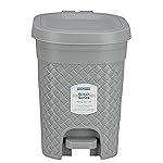 KOLORR Stitch 7 Liters Plastic Pedal Dustbin/Trash Can/Garbage Waste Bin with Lid for Home/Kitchen/Office/Bathroom & Washroom â Grey