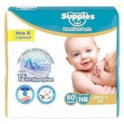 Amazon Brand - Supples Premium Diaper Pants | for Newborn Babies | 80
