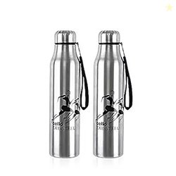 Cello Goldie Stainless Steel Water Bottle Set, 1 Litre, Set of 2 pcs,