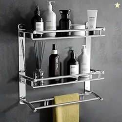 Primax Deluxe Stainless Steel Multipurpose 3-Tier Bathroom Shelf with