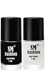 Long Lasting Nail Polish | Nail Paint Combo 7 ml Each) – Set of 2 Black-White