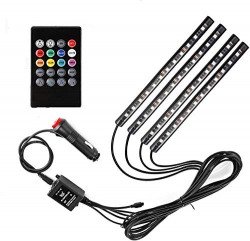 AutoBizarre 12 LED Multicolor Music Controlled Sound Activated for Car