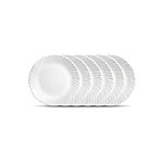 LaOpala Diva, Classique Collection, Opal Glass Quarter Plate Set 6 pcs, Plain White