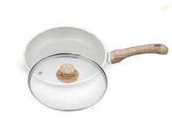 GREENCHEF Aluminium Die Cast Fry Pan with Glass Lid - 240mm -Pebble, 5
