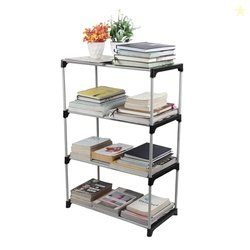 LOTSPEK 4-Tier Book Rack - Sturdy Multi-Level Storage Organizer for Bo