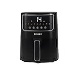 SINGER Electric Airfrio Air Fryer 1350W | 4.4L Basket | 100% Oil-Free Cooking | Digital Display | 10-in-1 Functions | 360Â° High-Speed Air Circulation | ISI Certified | 2 Years Warranty