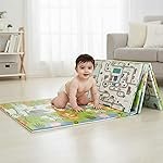BabyPro Reversible Baby Play Mat, BPA-Free XPE Foam, Bounce-Back Foam, Foldable Waterproof Crawling Mat, 6.5×4.5 ft, 6mm Thick, Soft, Safe, Portable Floor Mat for Babies & Toddlers,XL, Street Safari