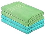 Kuber Industries Super Soft, Fluffy, Absorbent Cotton Baby, Kids Bath, Face Towel Perfect for Daily Use, 19″x38″- Pack of 4 (Blue & Green), Standard