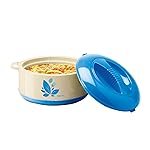 Milton Orchid 1000 Inner Stainless Steel Serving Casserole with Lid, PU Insulated Kitchen Hot Pot, Keeps Food hot & Fresh for Roti, Biryani, 790 ml, Blue