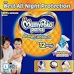 Mamypoko pants All night absorb| Pant Style Baby Diapers Large Size(L), 80 Count, Ideal for 9-14Kgs|1 Diaper= Upto All night Absorption|Wider Crisscross Sheet|Gentle Coco Care| 12hr Leakage Protection| Prevents Heaviness.