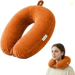 Travel Neck Pillow for Men & Women | Soft Fibre Cushion for Flight, Ca