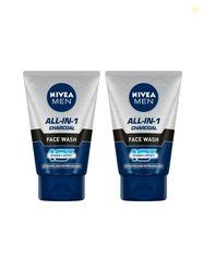 Nivea Men Pack of 2 All in 1 Charcoal Face Wash - 100gm Each