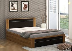 Spacewood Rio Queen Size Engineered Wood Bed with Box Storage (Woodpor